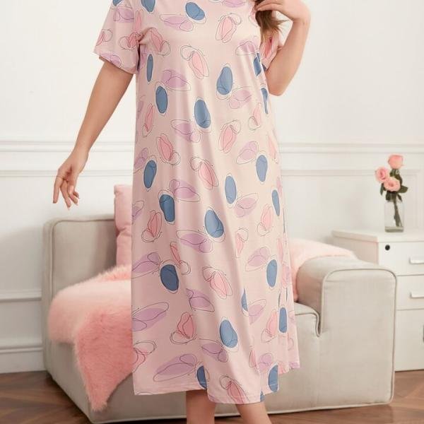 Blush Petal Dream Women Long Nighty