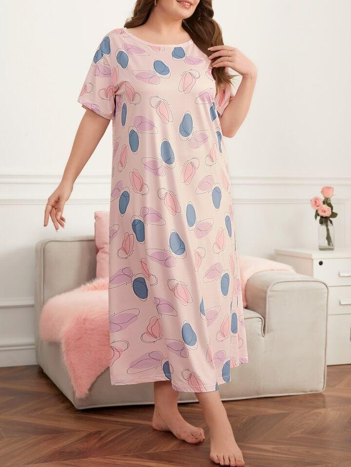 Blush Petal Dream Women Long Nighty
