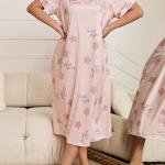 Comfort and Elegance Star Print Cotton Long Nighty for Women