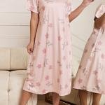 Comfort and Elegance Star Print Cotton Long Nighty for Women