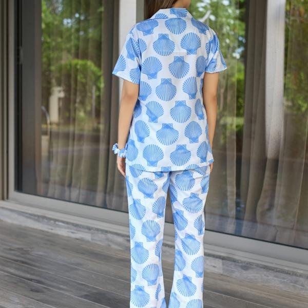 Ocean Breeze Blue Ladies Thermal Pyjamas