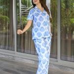 Ocean Breeze Blue Ladies Thermal Pyjamas