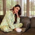 Lime Glow Pastel Womens Checked Pyjamas