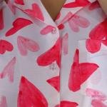 Blush Love Heart Printed Cotton Pajama And Robe Set