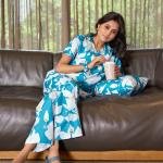 Ocean Bloom Teal Blue Thermal Pyjamas Womens