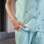 Mint Breeze Pastel Green White Cotton Pyjamas