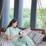 Mint Breeze Pastel Green White Cotton Pyjamas
