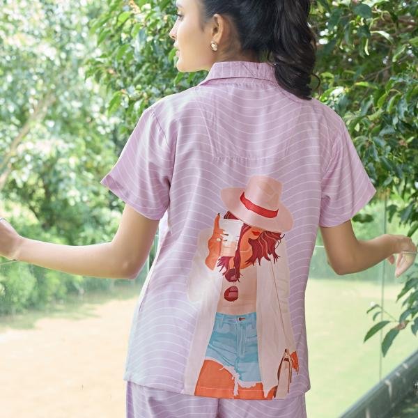 Lavender Mist Striped Woolen Pajama