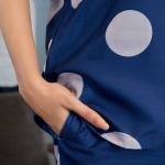 Midnight Navy Polka Dot Velour Pyjamas Womens