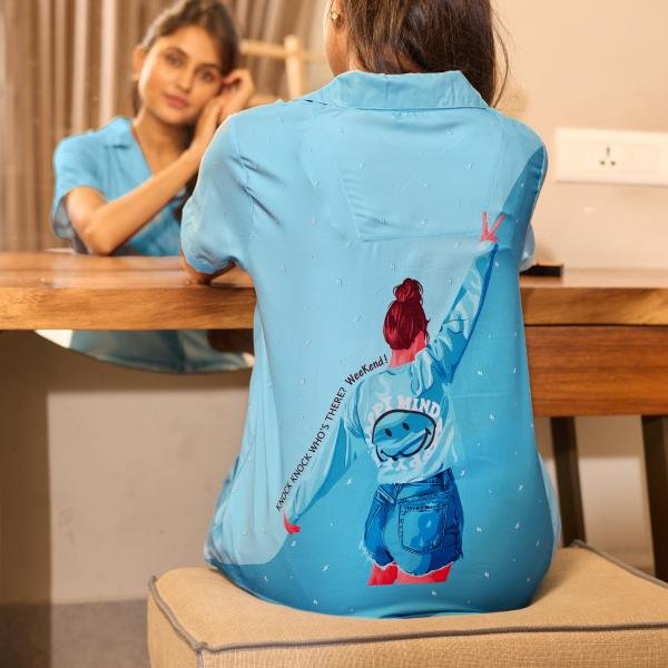 Sky Calm Light Blue Aesthetic Pajama Sets