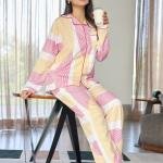 Lazy Club Blush Pink Yellow Pajamas Set