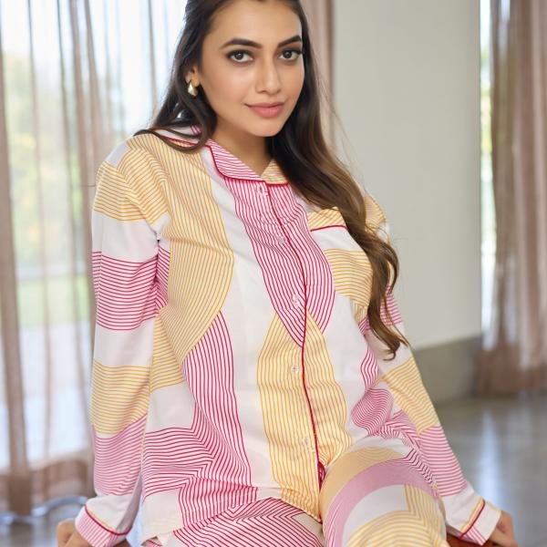 Lazy Club Blush Pink Yellow Pajamas Set
