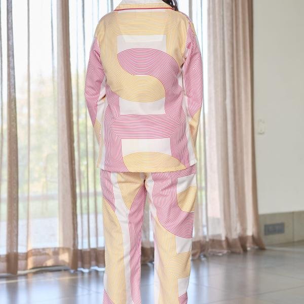 Lazy Club Blush Pink Yellow Pajamas Set