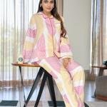 Lazy Club Blush Pink Yellow Pajamas Set
