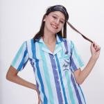 White Blue Striped Night Suit