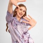 Lavender Mist Marble Print Kaftan Pyjama Set