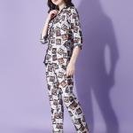 Retro Reel Printed Woolen Pajama Set