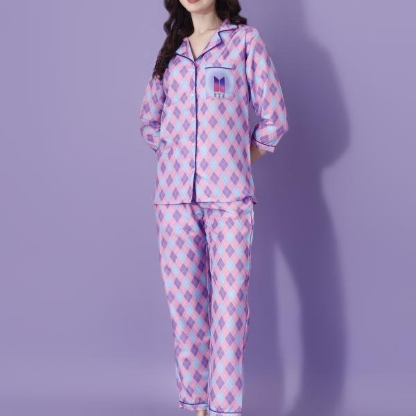 Pink and Purple Woolen Pyjama Set