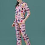 Pink Elephant Wool Pajama Set