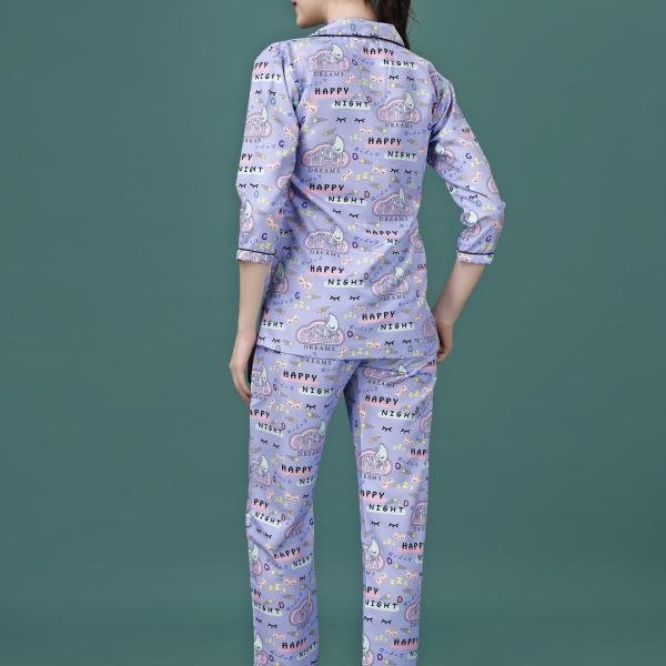 Sweet Dreams Graphic Print Cotton Pyjama Set for Ladies