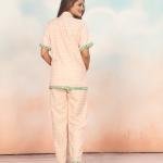 Peach Printed Ladies Short Sleeve Pyjamas