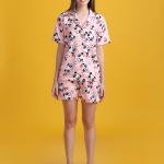 Pink Panda Print Womens Pyjama Shorts Set