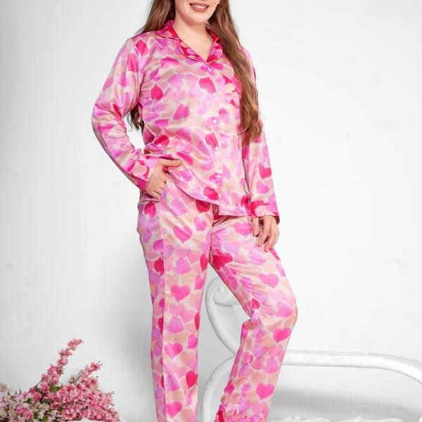 Full Sleeve Button-Down Pyjama Set for Women