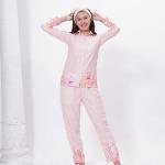 Peach Pink Floral Printed Pajama Set