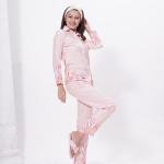 Peach Pink Floral Printed Pajama Set