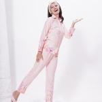 Peach Pink Floral Printed Pajama Set