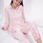 Peach Pink Floral Printed Pajama Set
