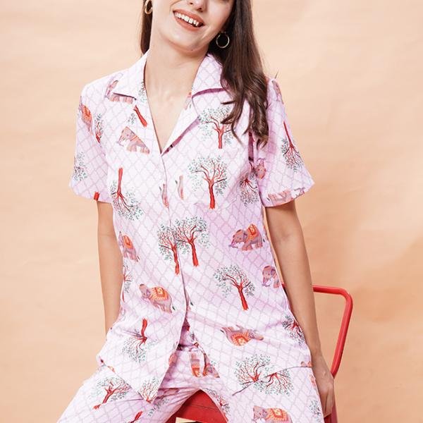 Pink Printed Pure Cotton Co-Ord Sets