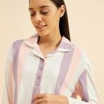 Pastel Pink Lavender Womens Shorts Nightwear Set